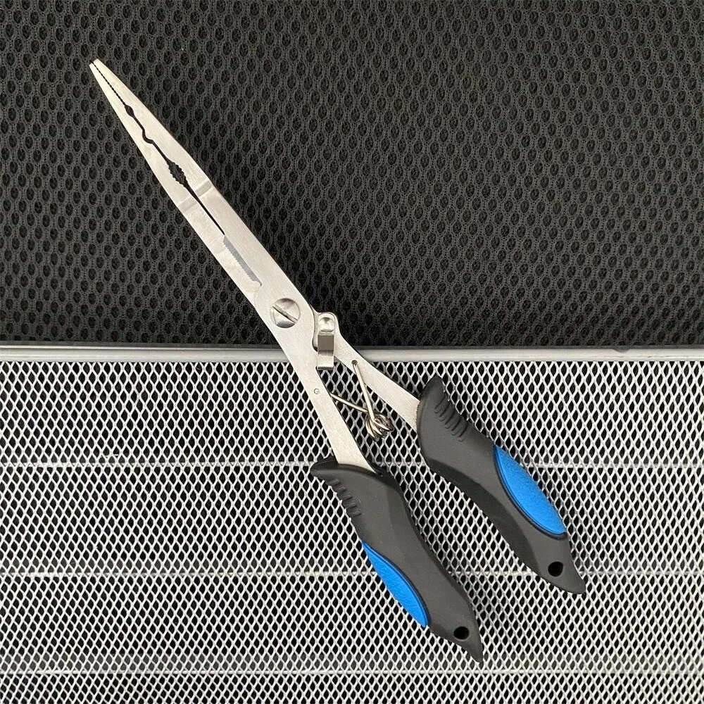 

11.8in Multifunctional Luya Pliers Stainless Steel Fishing Pliers Fishing Accessories Fish Mouth Pliers Hook with Rubber Handle