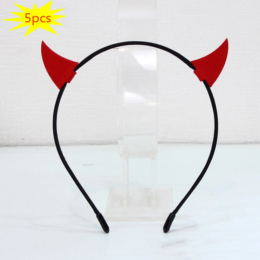 5pcs Devil Horn Headbands Styles Cute Spooky Gothic Comfortable Fit Perfect Halloween Costumes Devil Themed Parties Edgy Looks