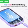 Rocoren 22.5W Fast Charging Power Bank With 3 Cable Mobile External Portable Battery Charger powerbank For iPhone Samsung Xiaomi 6