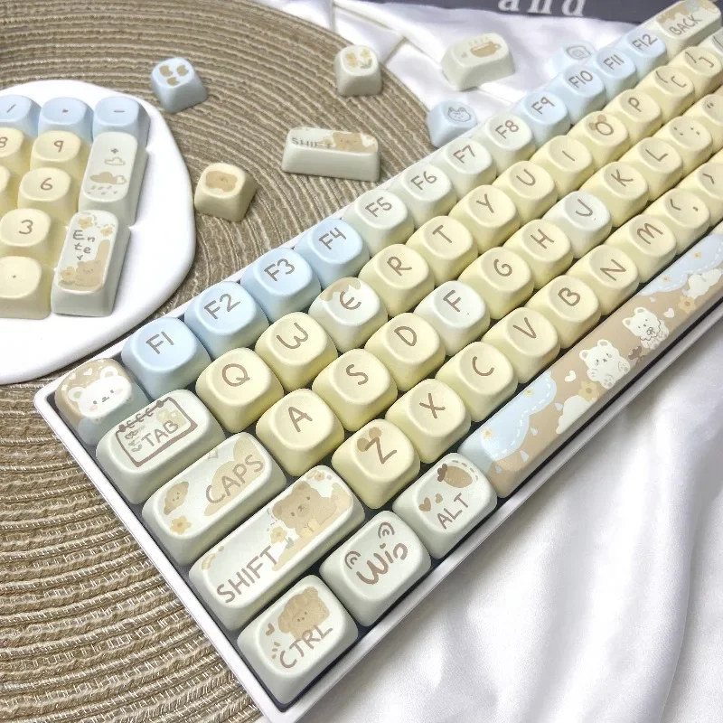 Kawaii Keys Milk Tea Bear Mao Profile Keycaps (131 Keys)