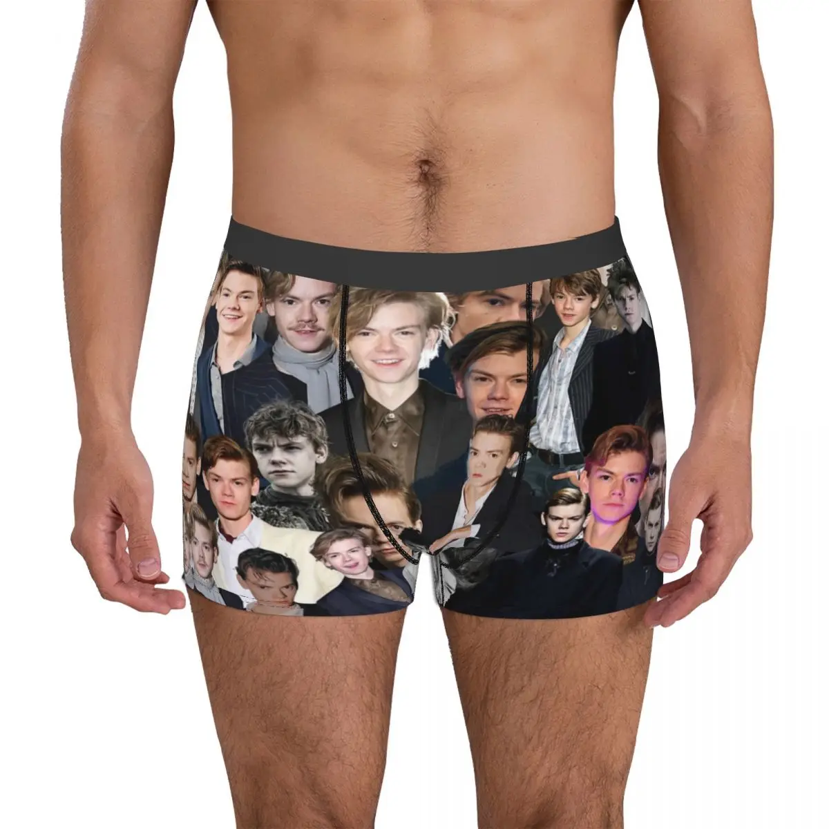 Thomas Brodie-sangster Collage Men's Boxer Briefs Shorts Men Underpants Cartoon Anime Funny Men's Panties Soft Underwear For Men mr paper 8 designs 2 pcs bag cartoon style semi sweet cheese series creative hand account diy decor collage material stickers
