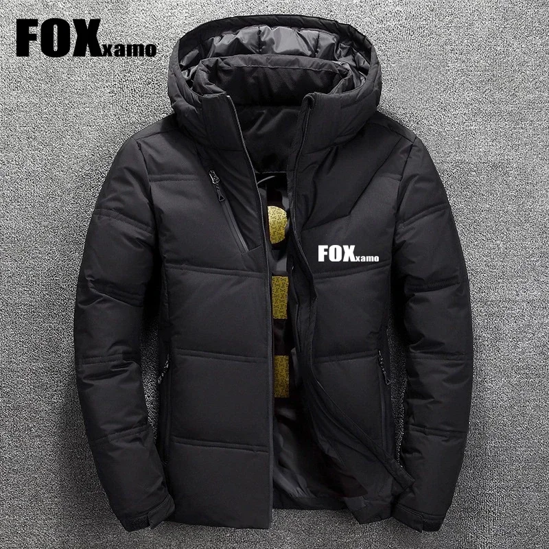 Fox Xamo 사이클링 화이트 덕 다운 낚시 재킷, 따뜻한 후드 두꺼운 퍼퍼 재킷 코트, 보온 겨울 낚시 의류