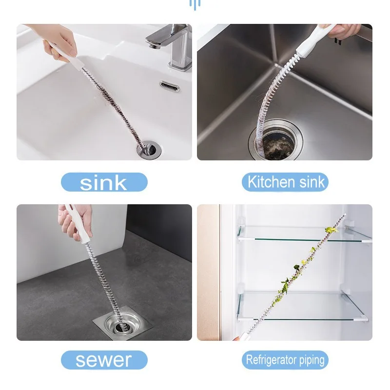 Pipe Dredging Brush Bathroom Hair Sewer Sink Cleaning Brushes Drain Cleaner Flexible Cleaner Kitchen Clog Plug Hole Remover Tool 3