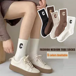 Luxury Women Wool Socks Warm Winter Thick Cashmere Casual Japanese Fashion Solid Color Comfortable Home Long Socks Autumn socks