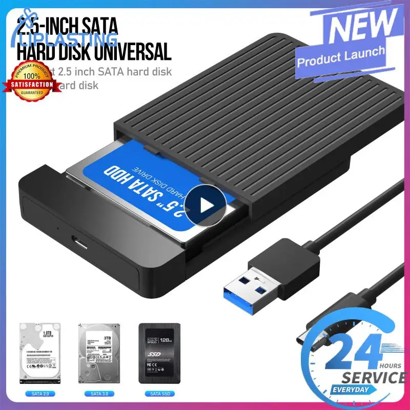 휴대용 2.5 SATA에서 USB 3.0 어댑터, 하드 드라이브 외장 스토리지 HDD 케이스, SSD 디스크 HDD 박스용, USB3.0 C 타입 케이블 포함