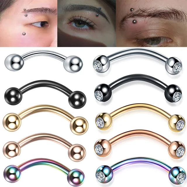 16g Barbell Eyebrow Rings Stainless Steel Cartilage Earrings Belly Lip  Piercing - Piercing Jewelry - Aliexpress