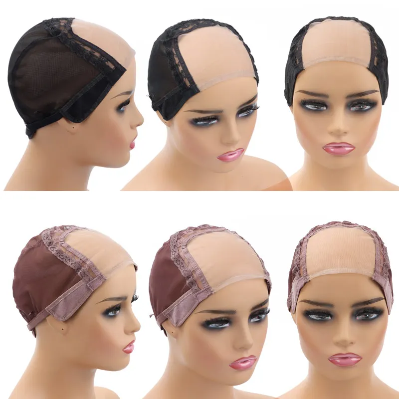 4x4 U Part Lace Wig Caps For Making Wigs S M L Size Ventilated Weaving Caps Mesh Dome Cap Adjustable Lace Front Wig