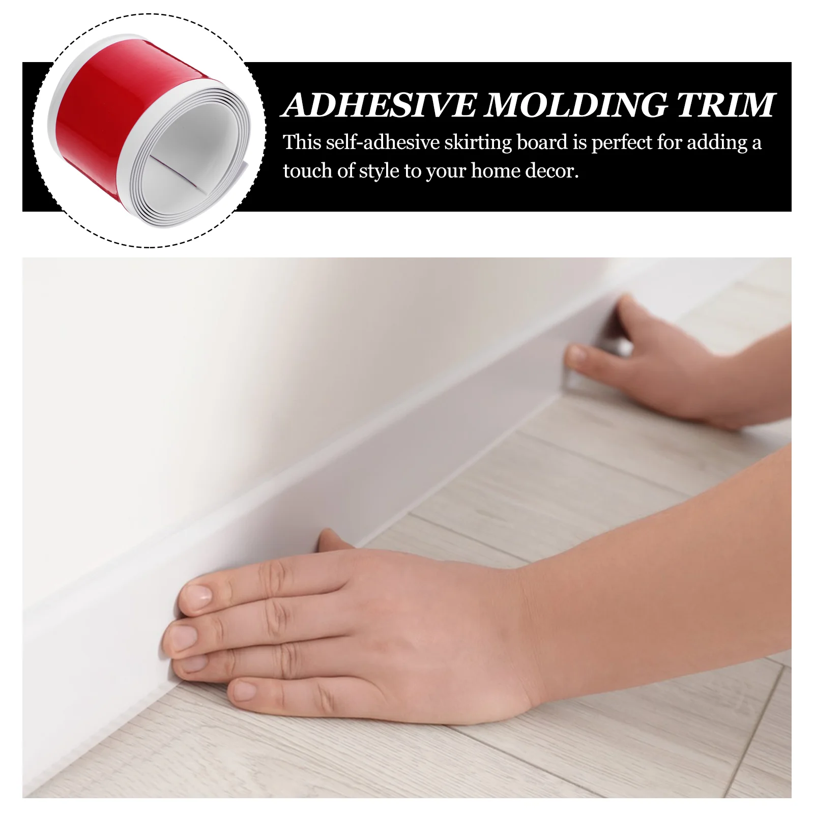 Baseboard Mirror Frame Border Nail Stickers Pvc Skirting Waterproof Decorative Flexible Self Adhesive Wall Molding Trim for