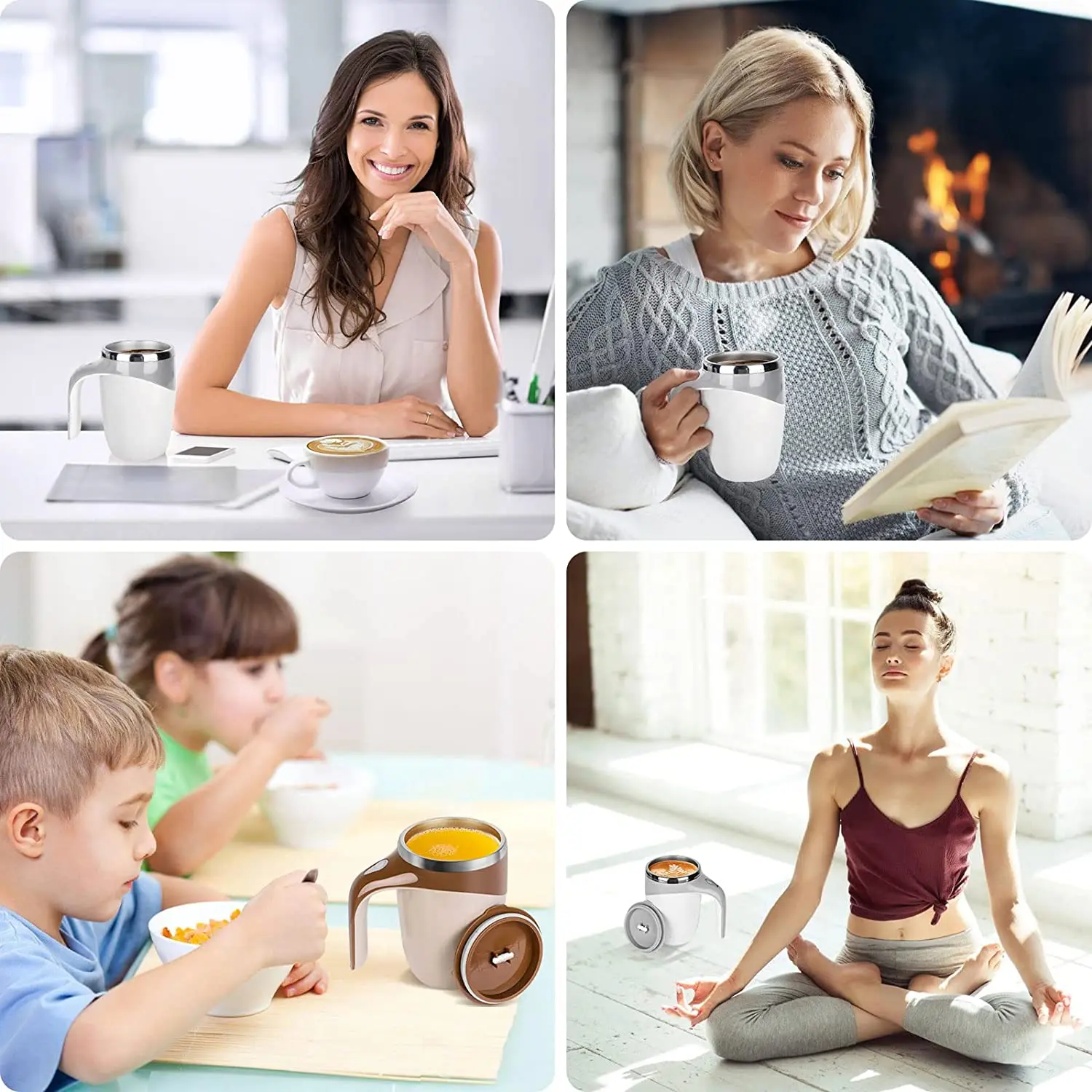 كوب خلط تلقائي ستانلس ستيل USB