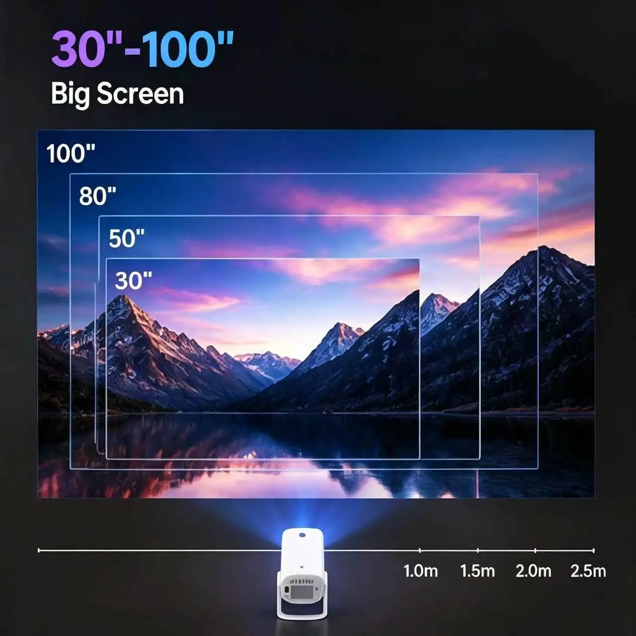 링란 P30MAX 4K LED 단초점 레트로 게이밍 프로젝터 듀얼 밴드 와이파이 블루투스 안드로이드 TV 풀 HD 폰 미러링 홈시어터
