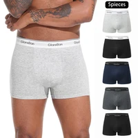 5 pièces Pack coton Boxer hommes sous-vêtements mâle marque culottes et caleçons pour Homme luxe ensemble Shorts boîte glisse marque slips 1