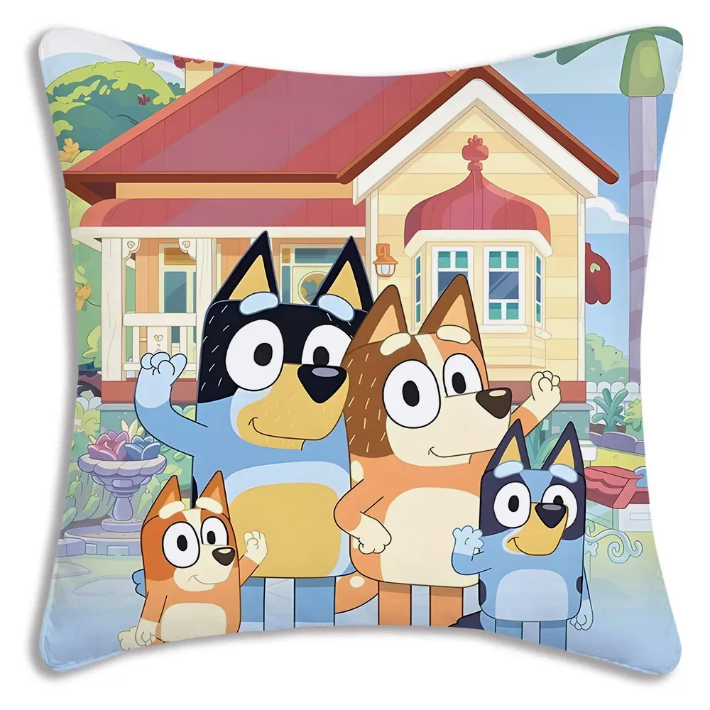 Anime For B-Blueys Pillow Covers Cartoon Sofa Decorative Double-sided Printing Short Plush Cushion Cover