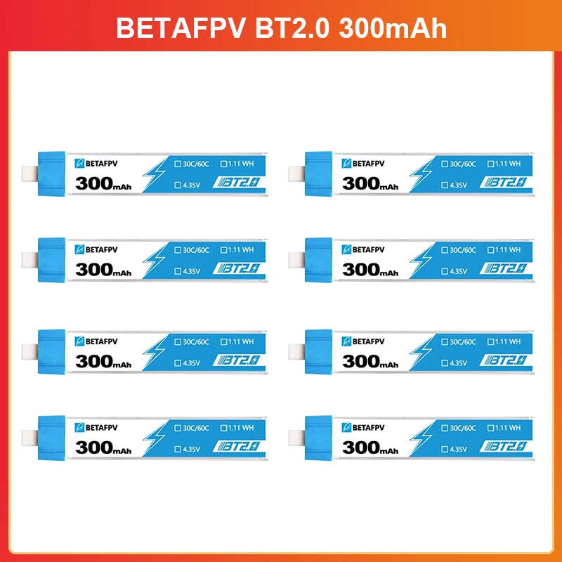 Betafpv Cetus Bt2.0 300Mah 1S 30C Batteria Hv (8 Pezzi) Per Batteria Drone Cetus Lite Fpv/Cetus Kit