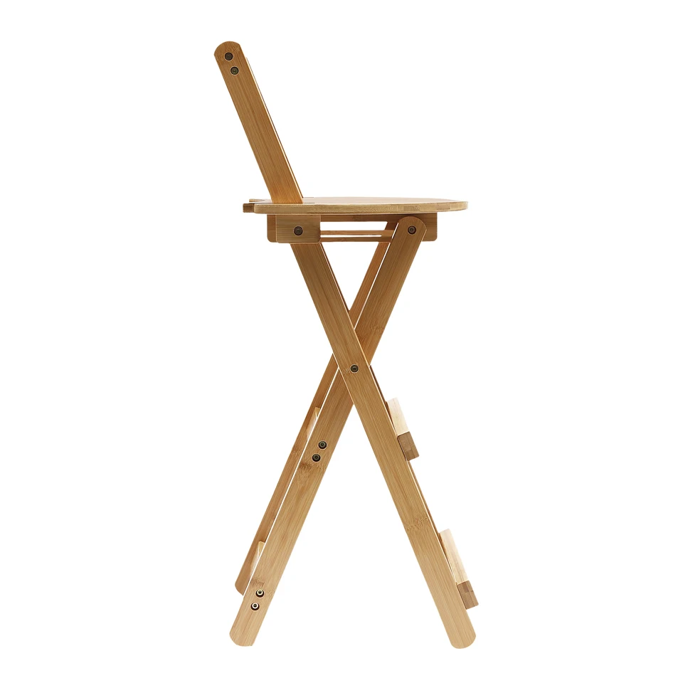 Foldable Bamboo Bar Stool for Kitchen and Outdoors
