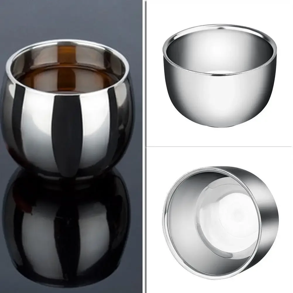 Double Layer Stainless Steel Cup Thicken Durable Coffee Milk Mugs Heat Insulation Unbreakable Multi-function for Wet Shave