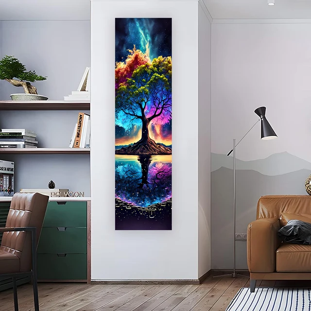 Tapisserie d'arbre de vie de ciel étoilé mystérieux, décor de chambre à la maison, bureau esthétique, gothique, sorcière 6