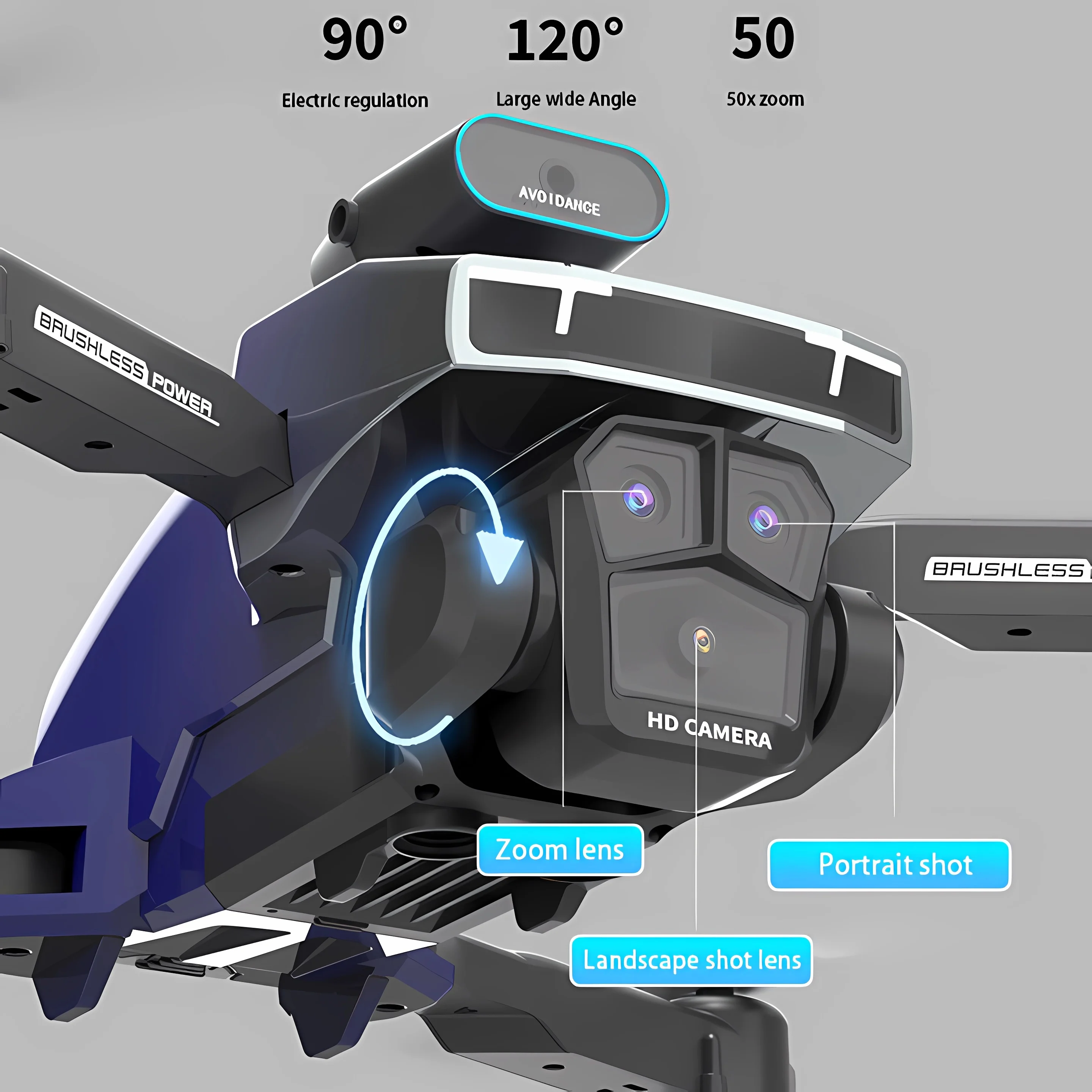 New H3 Drone 8K Professional Triple Camera 4K ESC WIFI FPV Obstacle Avoidance Four Axis Folding RC Aerial Photography Sell Apron