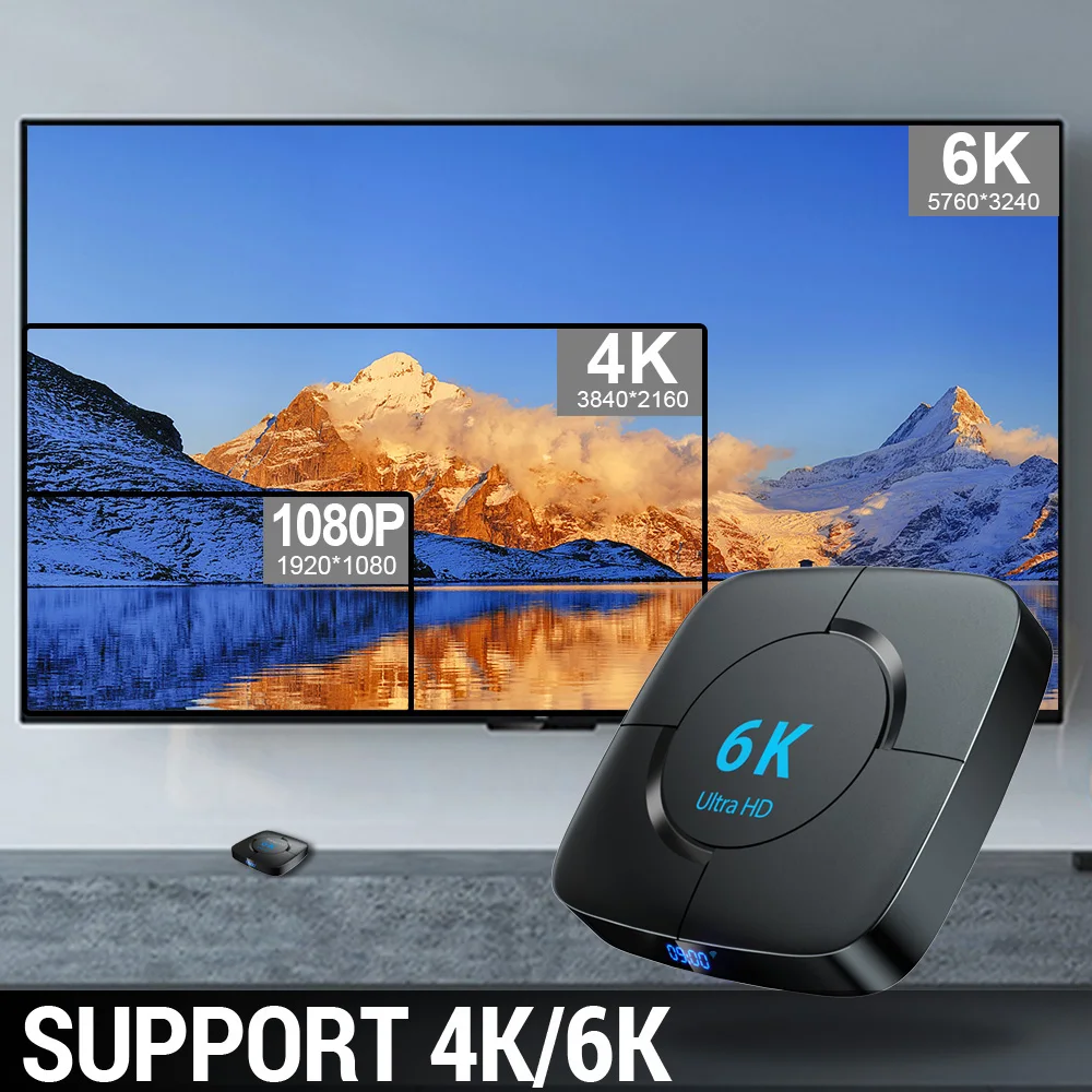 Top Box H616 스마트 TV 박스, IPTV 안드로이드 10.0 TV 박스, 음성 어시스턴트, 6K 3D 와이파이, 2.4G, 5.8G, 4GB RAM, 32G, 64G ROM, 미디어 플레이어, 고속
