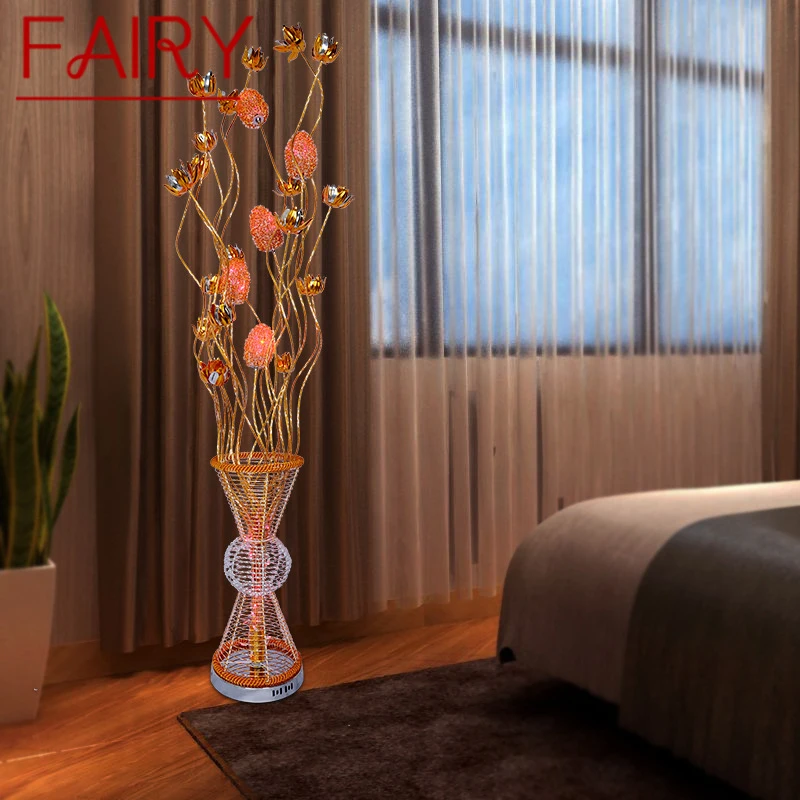 

FAIRY Modern Floor Lamp Fashionable Art Iiving Room Bedroom Hotel Engineering Aluminum Wire LED Decorative Standing Light