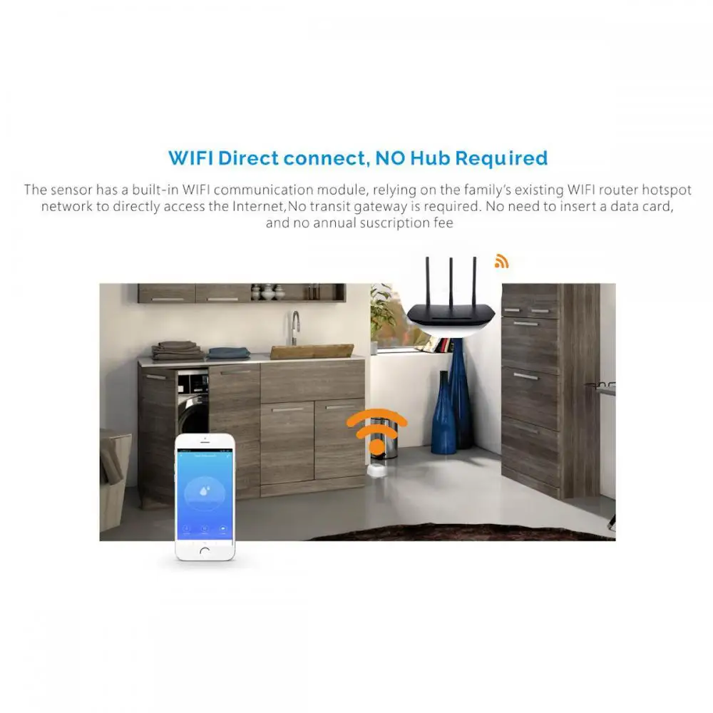 

Датчик утечки воды с Wi-Fi, домашний детектор утечки