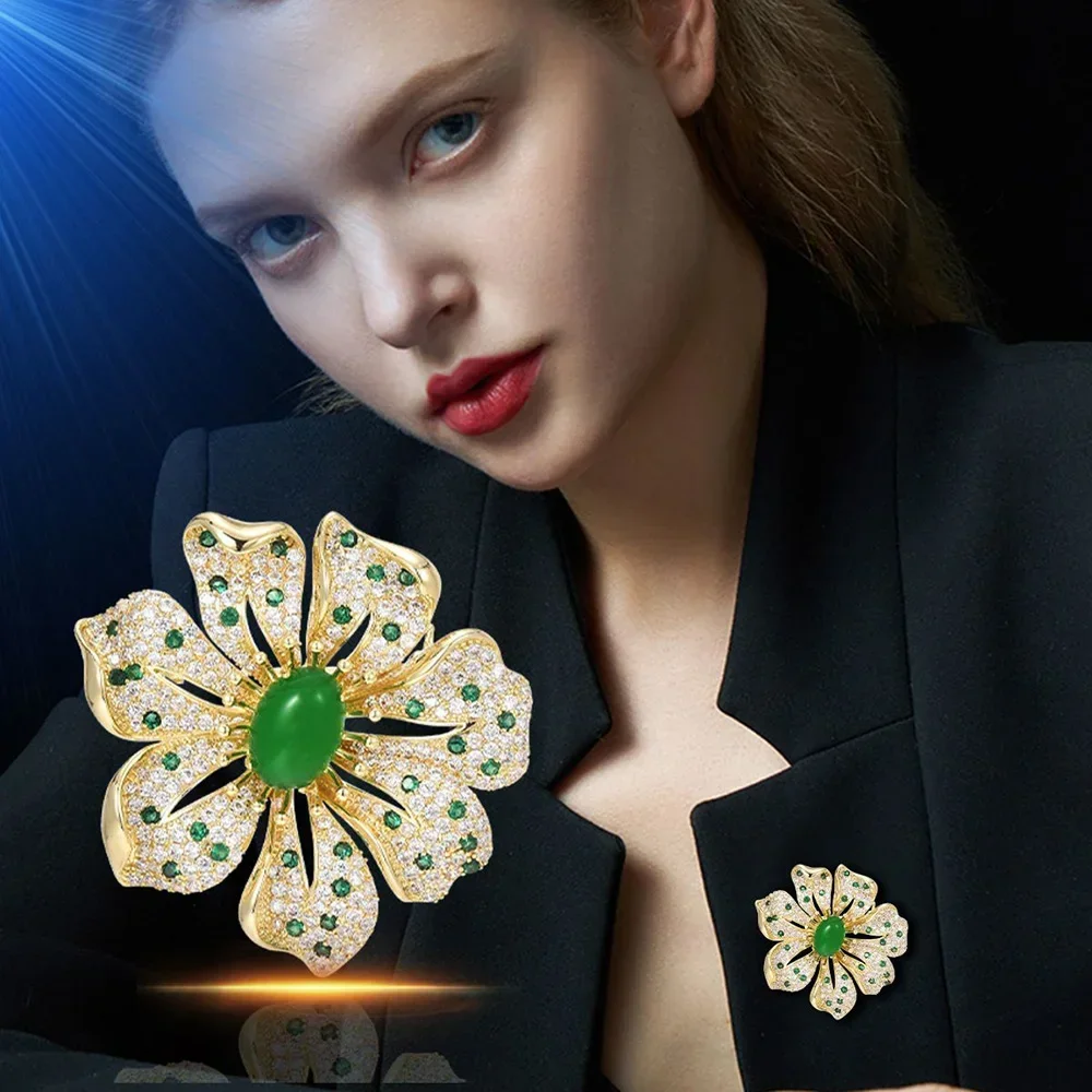 Bouquet Rhinestone Brooches And Pins Scarf Clip Big Flower Crystal Brooch For Women Fashion Brooch Pin Jewelry Gifts DIY Bouque