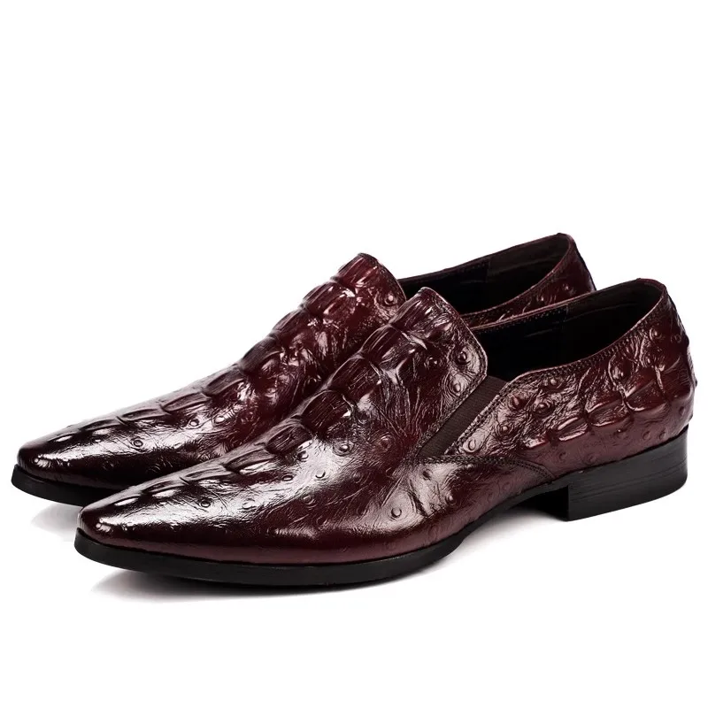Men Dress Shoes Genuine Leather Oxford Office Slip on Wedding