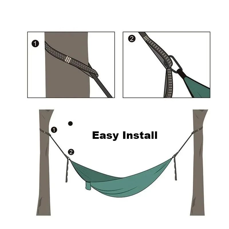 Single Person Portable Outdoor Camping Hammock camping hammock With Nylon Color Matching Hammock High Strength Parachute Fabric Hanging Bed
