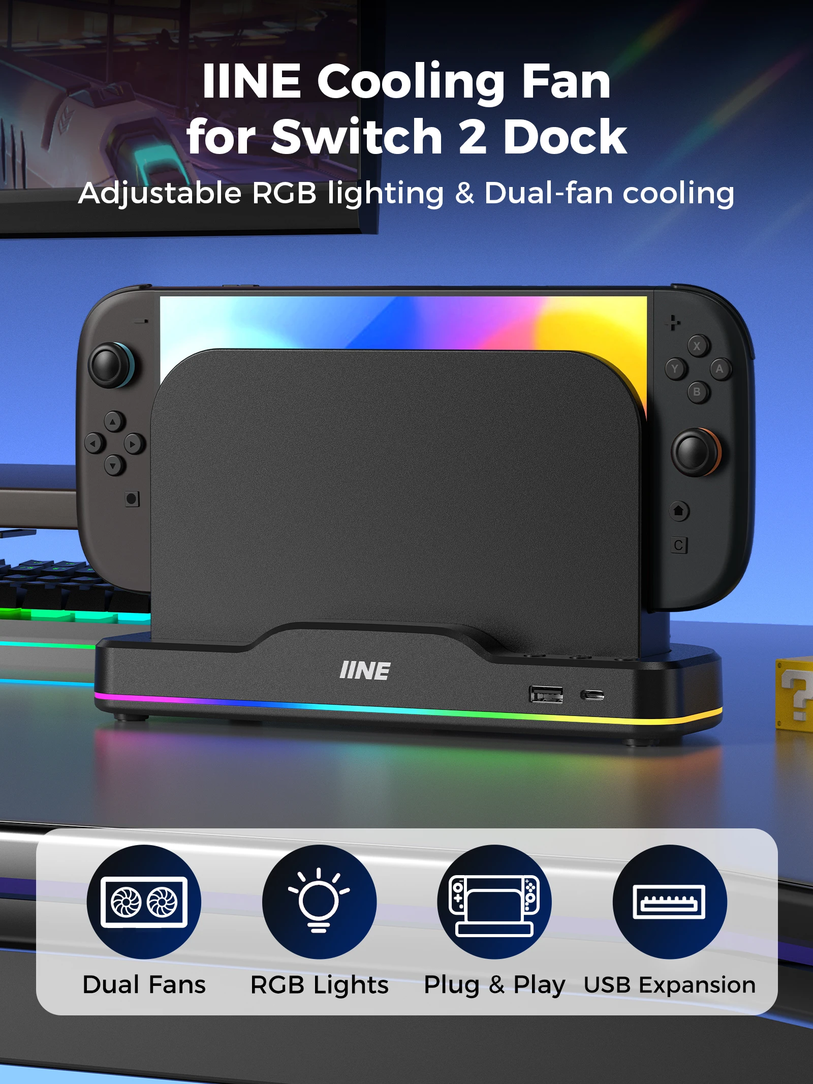 Ventilateur refroidissement Switch 2 RGB