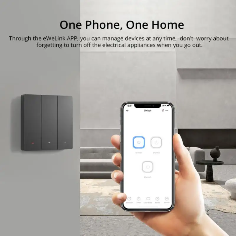 SONOFF M5 SwitchMan Smart Wall Switch 120/80/86 Type Push Button Switch 1/2/3 Gang Smart Home Work with Alexa Google Home Alice 4