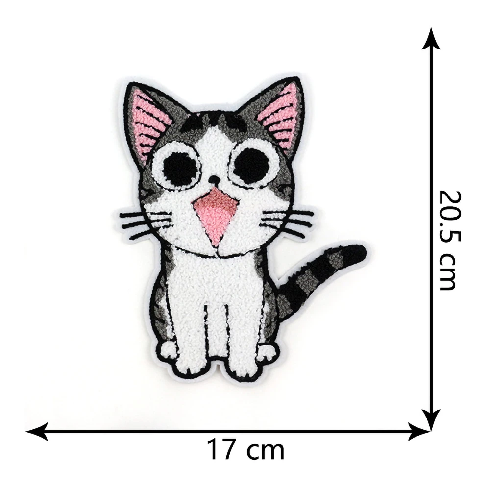 Description Picture 3 of itemFashion Cartoon Large Towel Embroidery Patch Cat Clothing Accessories Clothing Diy Decorative Cloth Applique
