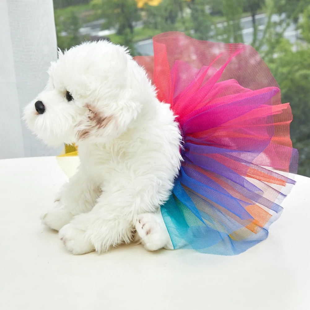 Pet Colorful Tutu Skirt Cute Birthday Dresses Costume Pet Supplies For L/M/S Dogs Cats for Pomeranian Chihuahua Perro Skirt