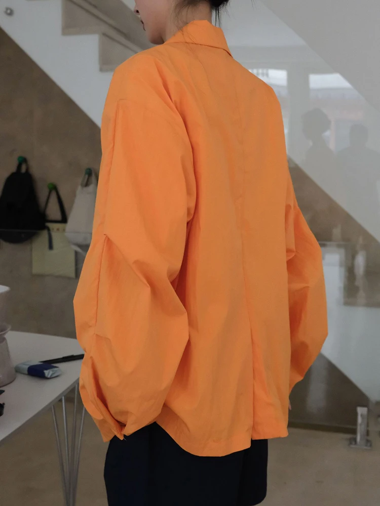 [LANMREM] Fashion Sunscreen Loose Blazers For Women Single Breasted Office Lady Jackets Minimalism Coats 2024 Summer New 26D9122