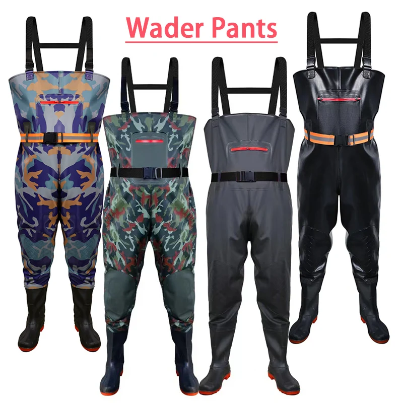 

Waterproof Waders Pants With Boots Knee Pads Adult Men Women Thicken Lightweight Fishing Hunting Chest-Length Overalls Trousers