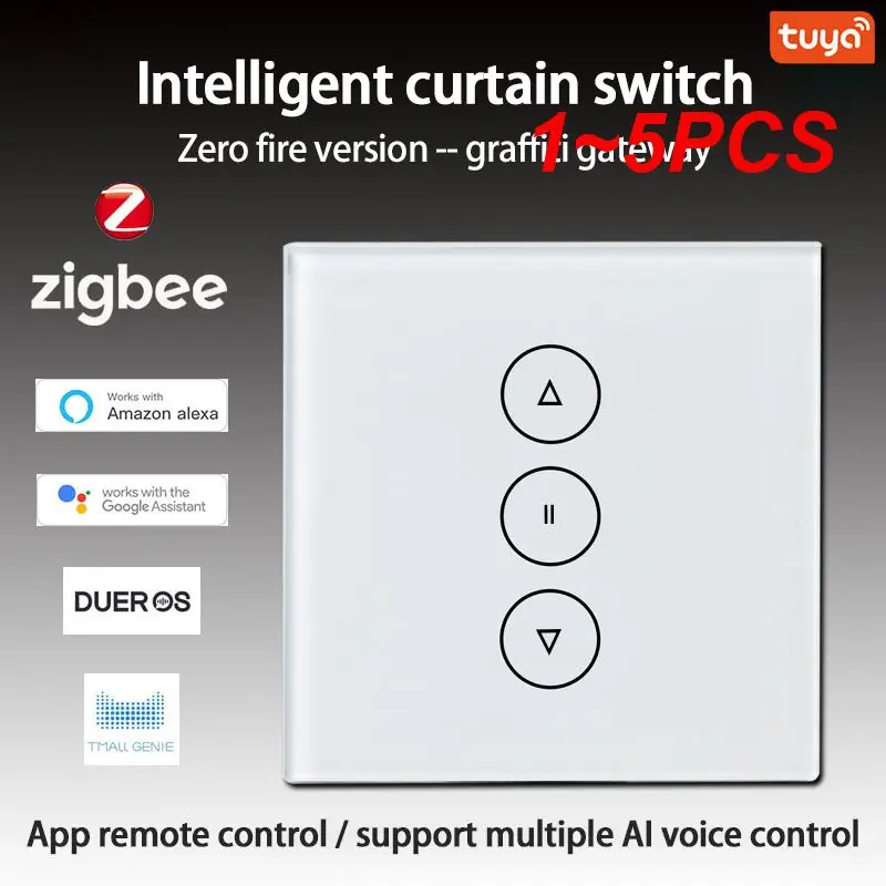

Выключатель для жалюзи Tuya ZigBee 3,0, 1-5 шт., пульт дистанционного управления для роликовых затворов с функцией таймера и голосовым управлением Alexa