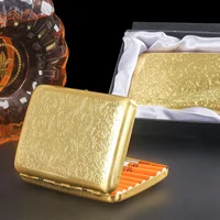 Unique Metal Mirror Cigarette Case Gold Retro Portable Pocket Cigaret Pack Cigarette Boxes Man Smoker Gift 1
