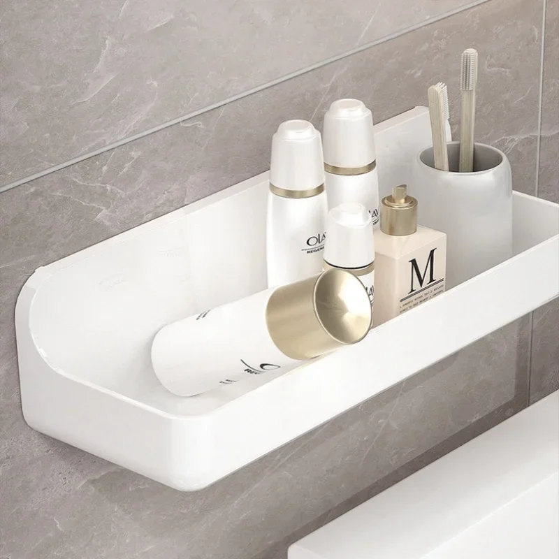 Bathroom Shelf No Drill Wall Mounted Shampoo Bottle Shower Corner Rack Toilet Storage Rack Plastic Bathroom Kitchen Accessories 4