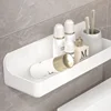 Bathroom Shelf No Drill Wall Mounted Shampoo Bottle Shower Corner Rack Toilet Storage Rack Plastic Bathroom Kitchen Accessories 4