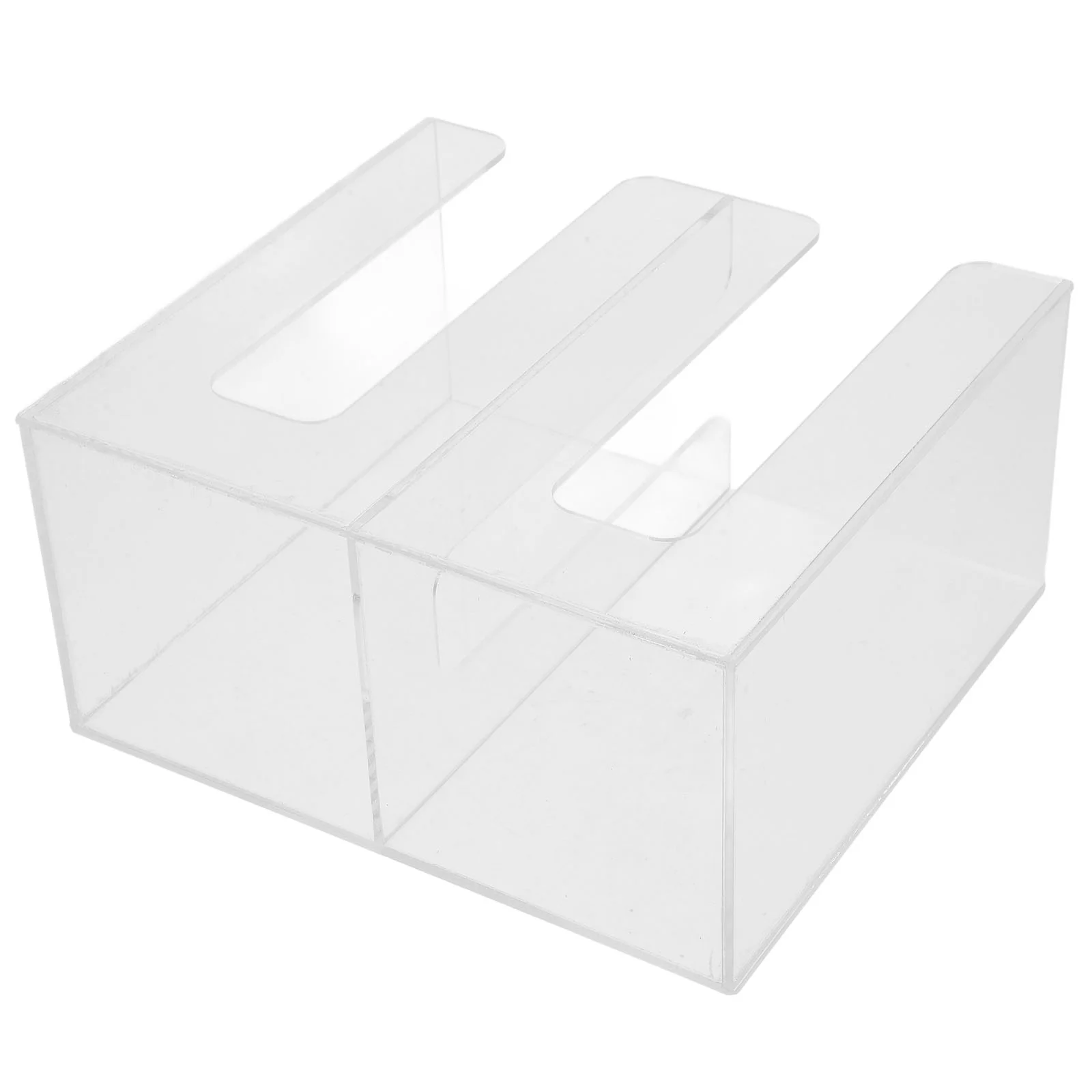 Transparent Two Slot Paper Cup Holder Disposable Cup Dispenser Desktop ganizer Coffee Shop Rack Storage Tumbler