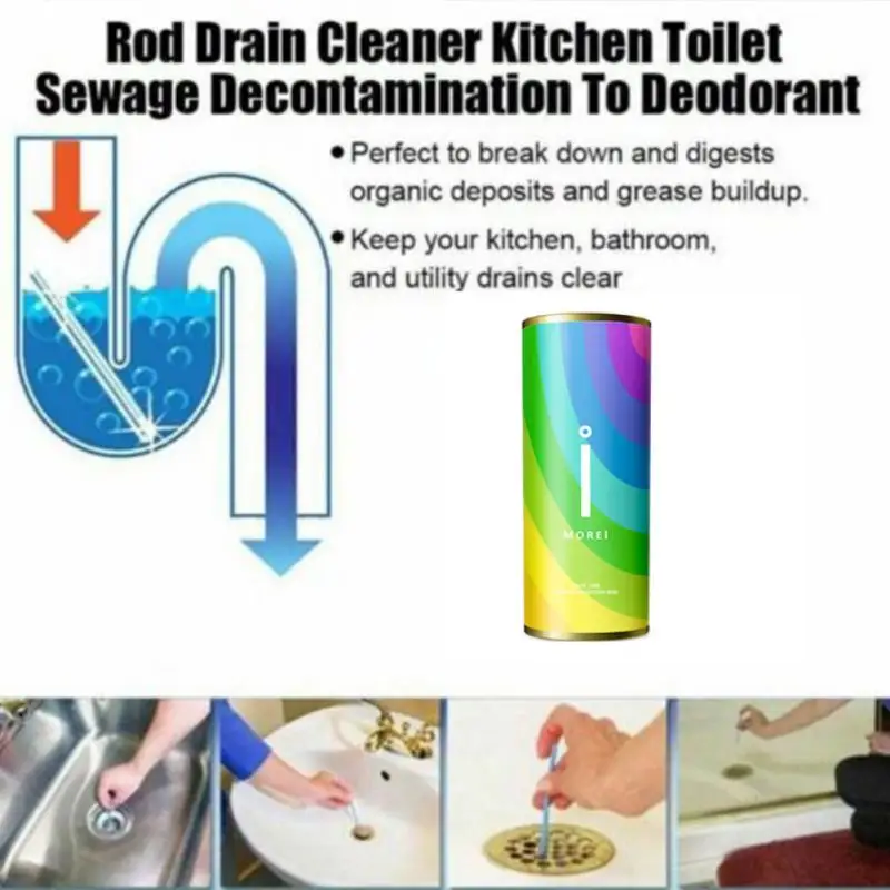 RYRA Kitchen Toilet Bathtub Drain Cleaner Spot Pipe Cleaner Sani Sticks Oil  Decontamination Clean Household Sewer Cleaning Rod