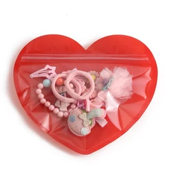 Heart Shaped Red Pink Ziplock Bags for Party Favors and Candy Packaging (Red love)