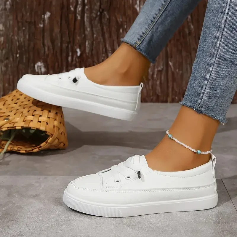 Wear-resistant, Lightweight, Breathable Solid Color Flat Sneakers, Comfortable Casual Running Shoes Zapatillas Deportivas Mujer 2