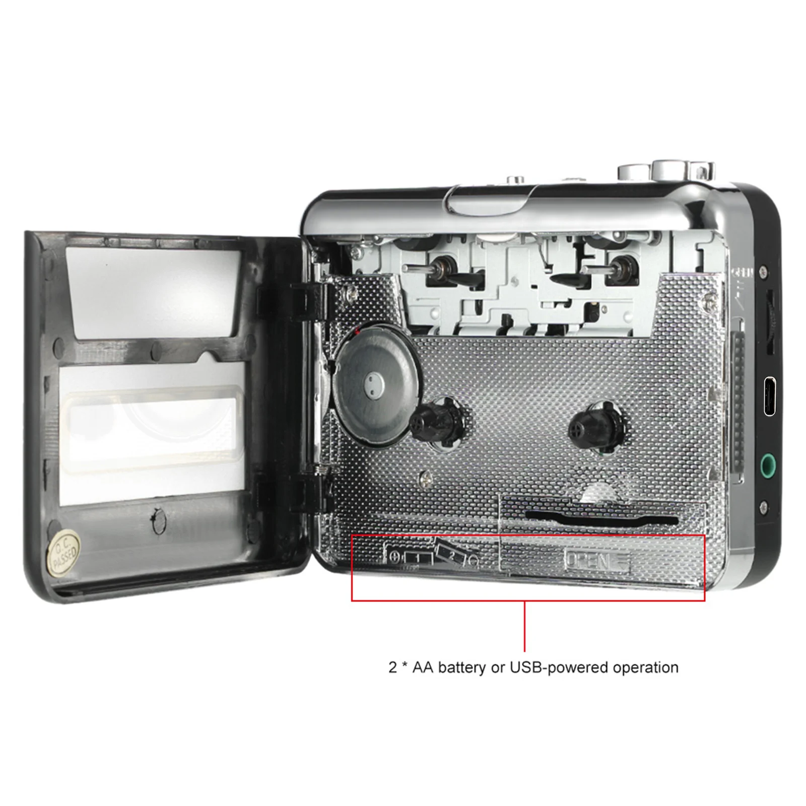 Cassette Player USB Cassette Capture Cassette Tape-to-MP3 Converter into Computer HiFi Sound Quality Mega Bass Audio Music Player with Earphone