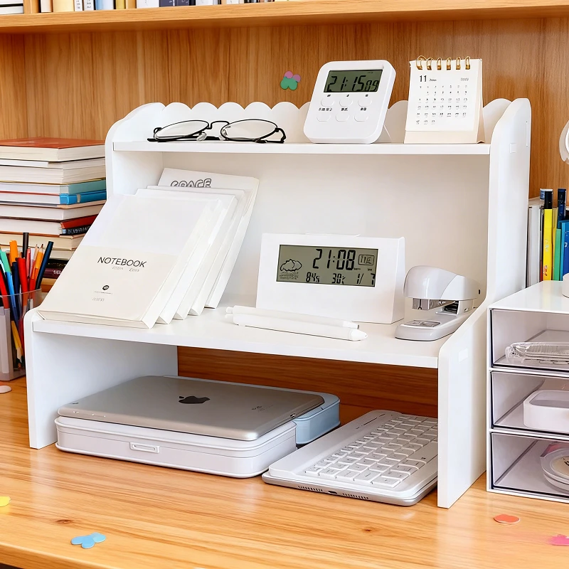 Double-Layer Desktop Storage Rack Multi-Purpose Organizer for Cosmetics Sundries Kitchen Office Desk Stationery Shelves