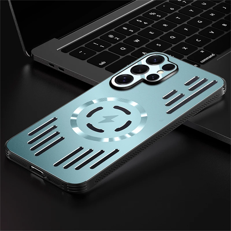 Premium Metal Heat Dissipation Magnetic Wireless Charger Protective Case