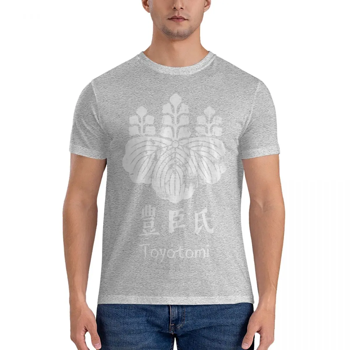 thumbnail image 1 of Camiseta Toyotomi para hombre, con el logotipo del clan japonés, de algodón, cuello redondo, manga corta, ropa de fiesta, 1 of 7