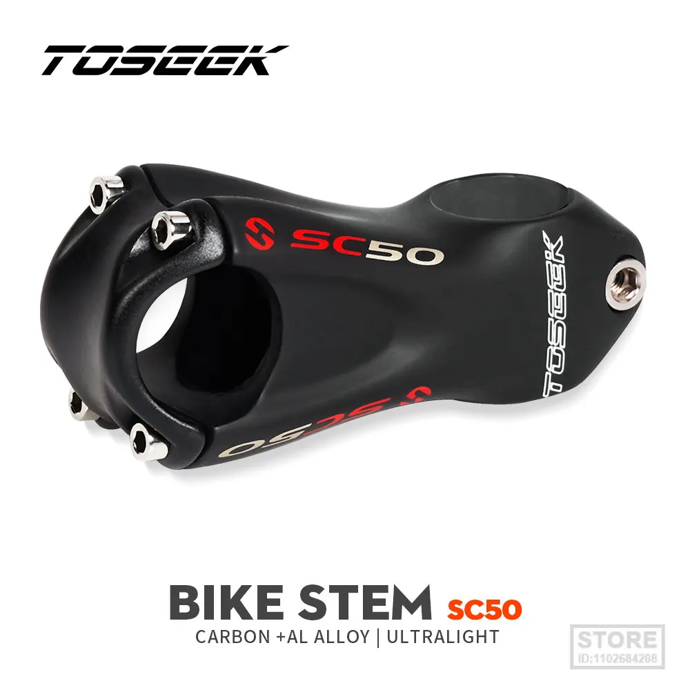 

TOSEEK SC50 Carbon Stem 10 Degree Mountain Bike 31.8mm Handlebar s 80/90/100/110mm Black Matt Bicycle Parts