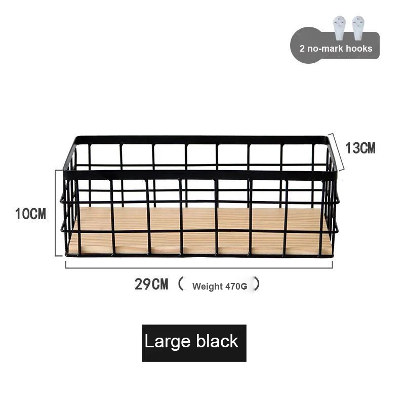 

Кованая Железная настенная полка, стандартная подвесная корзина для хранения, бытовая подвесная стойка-Органайзер