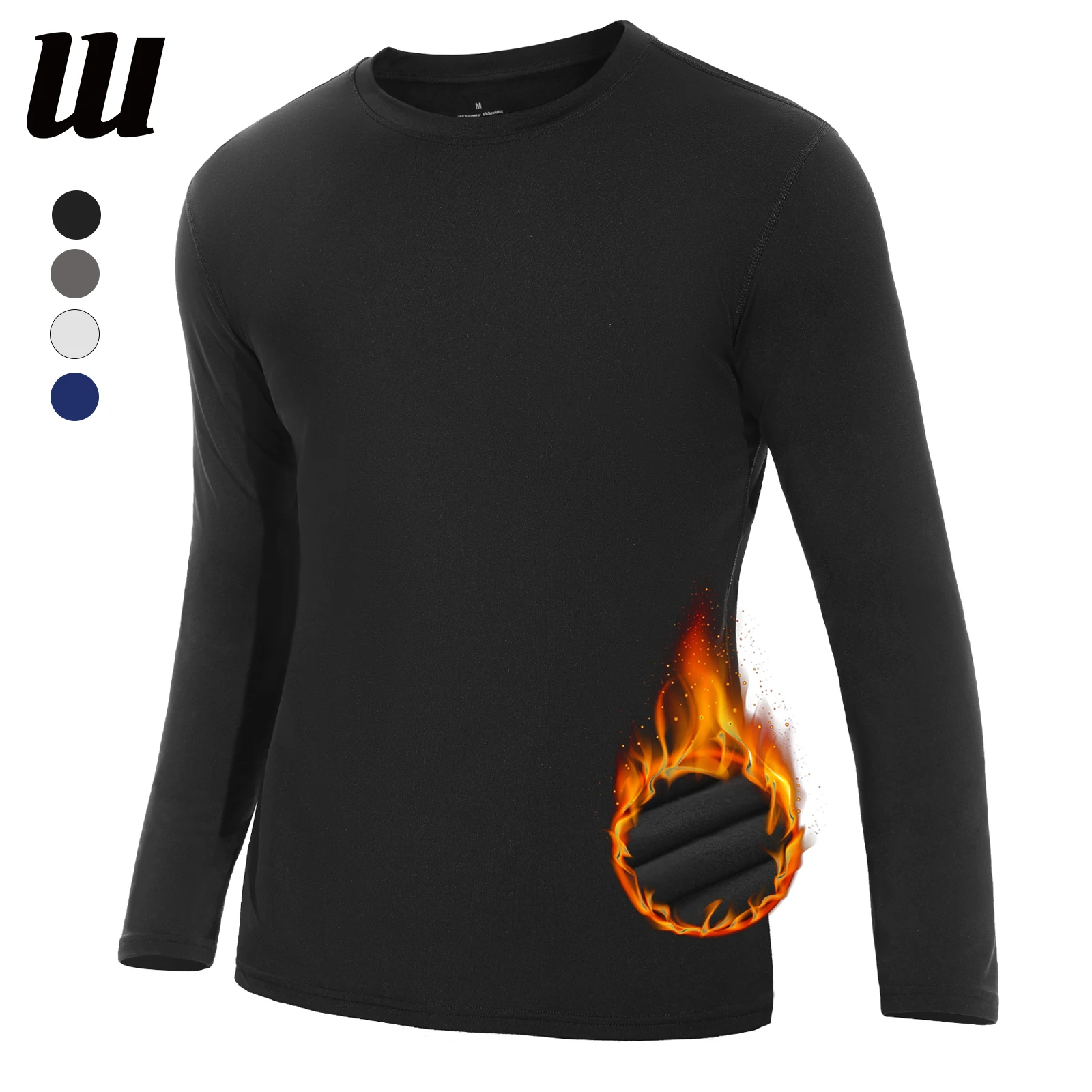 Men's Thermals Long Sleeve Undershirt Warm Fleece Lined Base Layer Thermal Underwear Tops Winter Long Johns Shirts for Men