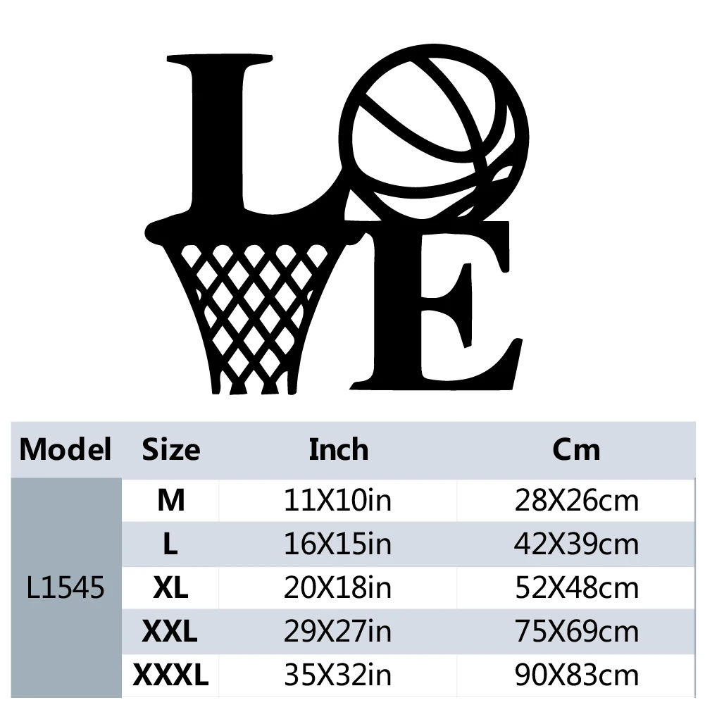 Passionate About Basketball Metal Hanging Wall Art Plaque Black Letter Silhouette Cafe Kitchen Dining Room Decoration Club