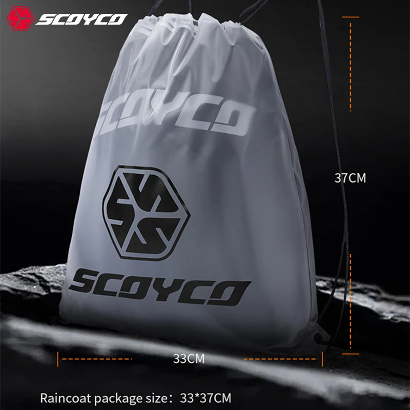 SCOYCO 오토바이 레인코트 세트 폭우 방지 분리형 레인 재킷 바지 캠핑 하이킹 낚시 오토바이 라이더 레인코트